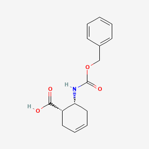 molecular formula C15H17NO4 B12834591 cis-6-(((Benzyloxy)carbonyl)amino)cyclohex-3-enecarboxylic acid 