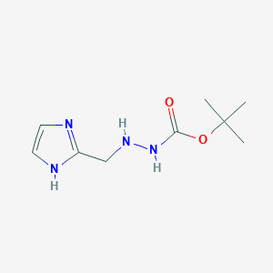 molecular formula C9H16N4O2 B12834668 tert-Butyl 2-((1H-imidazol-2-yl)methyl)hydrazinecarboxylate 