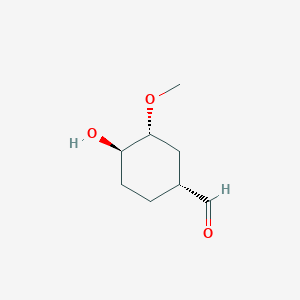 molecular formula C8H14O3 B012835 Cyclohexanecarboxaldehyde, 4-hydroxy-3-methoxy-, [1R-(1alpha,3alpha,4beta)]-(9CI) CAS No. 109466-72-0