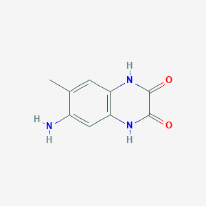 molecular formula C9H9N3O2 B1283505 6-Amino-7-methyl-1,4-dihydroquinoxaline-2,3-dione CAS No. 69904-14-9