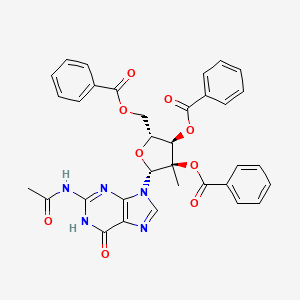 molecular formula C34H29N5O9 B12835481 N-Acetyl-2'-c-methyl-guanosine2',3',5'-tribenzoate 