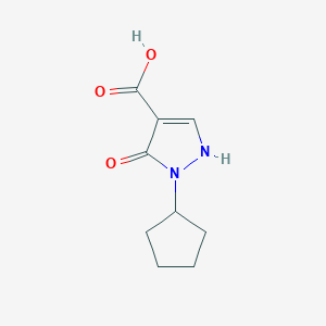 molecular formula C9H12N2O3 B12836035 1-cyclopentyl-5-hydroxy-1H-pyrazole-4-carboxylic acid 