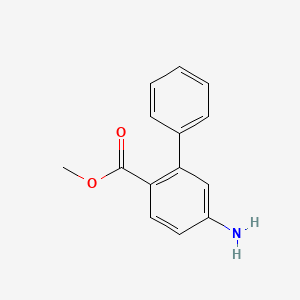 molecular formula C14H13NO2 B1283641 5-Amino-biphenyl-2-carboxylic acid methyl ester CAS No. 51990-95-5