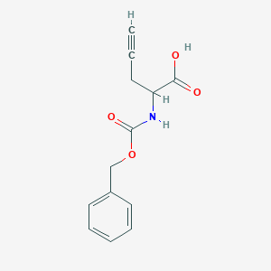 molecular formula C13H13NO4 B1283668 2-{[(Benzyloxy)carbonyl]amino}pent-4-ynoic acid 