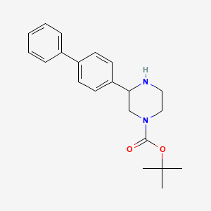 molecular formula C21H26N2O2 B1283687 3-Biphenyl-4-YL-piperazine-1-carboxylic acid tert-butyl ester CAS No. 886770-41-8