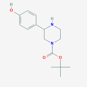 molecular formula C15H22N2O3 B1283688 tert-butyl 3-(4-hydroxyphenyl)piperazine-1-carboxylate CAS No. 889956-81-4