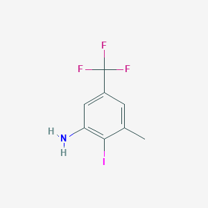 molecular formula C8H7F3IN B12836896 2-Iodo-3-methyl-5-(trifluoromethyl)aniline 