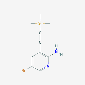 molecular formula C10H13BrN2Si B1283692 5-Bromo-3-((trimethylsilyl)ethynyl)pyridin-2-amine CAS No. 905966-34-9