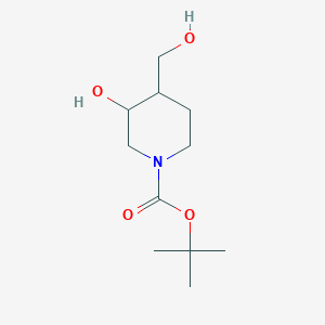 molecular formula C11H21NO4 B1283737 Tert-butyl 3-hydroxy-4-(hydroxymethyl)piperidine-1-carboxylate CAS No. 220218-58-6