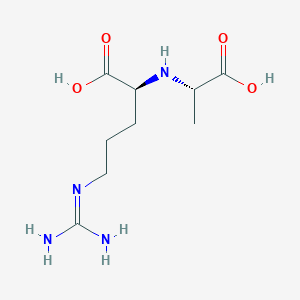 molecular formula C9H18N4O4 B128377 (2S)-2-[[(1S)-1-Carboxyethyl]amino]-5-(diaminomethylideneamino)pentanoic acid CAS No. 63358-47-4