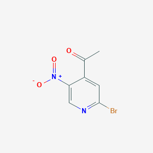 molecular formula C7H5BrN2O3 B12837823 1-(2-Bromo-5-nitropyridin-4-yl)ethanone 