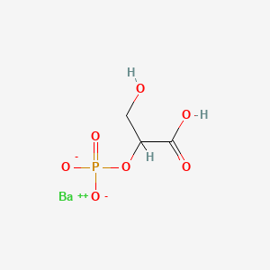 molecular formula C3H9BaO7P B12838189 Barium hydrogen 3-hydroxy-2-(phosphonatooxy)propionate CAS No. 53823-72-6