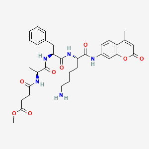 molecular formula C33H41N5O8 B12838767 methyl 4-[[(2S)-1-[[(2S)-1-[[(2S)-6-amino-1-[(4-methyl-2-oxochromen-7-yl)amino]-1-oxohexan-2-yl]amino]-1-oxo-3-phenylpropan-2-yl]amino]-1-oxopropan-2-yl]amino]-4-oxobutanoate 