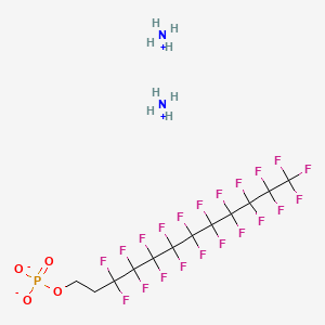 molecular formula C12H12F21N2O4P B12838780 Diammonium 3,3,4,4,5,5,6,6,7,7,8,8,9,9,10,10,11,11,12,12,12-henicosafluorododecyl phosphate CAS No. 93857-45-5