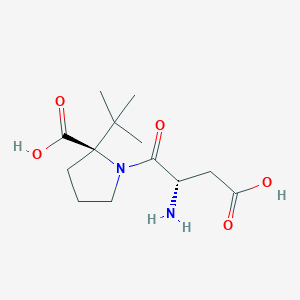 molecular formula C13H22N2O5 B12838985 (2R)-1-[(2S)-2-amino-3-carboxypropanoyl]-2-tert-butylpyrrolidine-2-carboxylic acid 