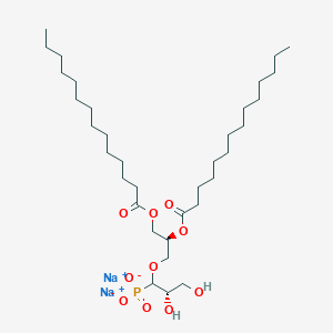 molecular formula C34H65Na2O10P B12839036 disodium;[(2R)-3-[(2S)-2,3-dihydroxy-1-phosphonatopropoxy]-2-tetradecanoyloxypropyl] tetradecanoate 