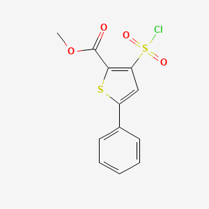 molecular formula C12H9ClO4S2 B1283936 Methyl 3-(chlorosulfonyl)-5-phenylthiophene-2-carboxylate CAS No. 113387-58-9