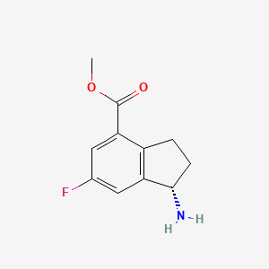 molecular formula C11H12FNO2 B12839390 Methyl (S)-1-amino-6-fluoro-2,3-dihydro-1H-indene-4-carboxylate 