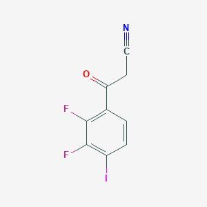 molecular formula C9H4F2INO B12839459 2,3-Difluoro-4-iodobenzoylacetonitrile 