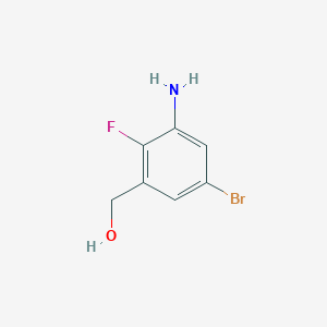 molecular formula C7H7BrFNO B12839685 (3-Amino-5-bromo-2-fluorophenyl)methanol 