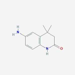 molecular formula C11H14N2O B1283987 6-Amino-4,4-dimethyl-3,4-dihydroquinolin-2(1H)-one 