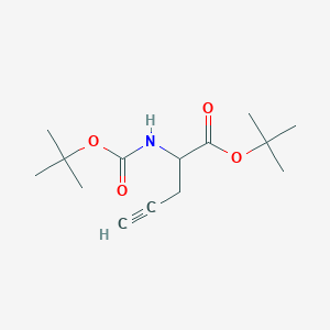 molecular formula C14H23NO4 B12840231 tert-Butyl 2-((tert-butoxycarbonyl)amino)pent-4-ynoate 