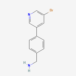 molecular formula C12H11BrN2 B12840396 (4-(5-Bromopyridin-3-yl)phenyl)methanamine 