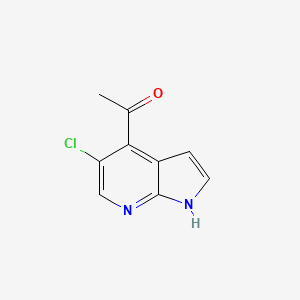molecular formula C9H7ClN2O B12840443 1-(5-Chloro-1H-pyrrolo[2,3-b]pyridin-4-yl)ethanone 