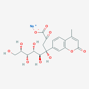 molecular formula C19H21NaO11 B12840467 sodium;(4R,5S,6S,7R,8S)-4,5,6,7,8,9-hexahydroxy-4-(4-methyl-2-oxochromen-7-yl)-2-oxononanoate 