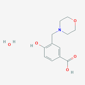 molecular formula C12H17NO5 B128406 4-Hydroxy-3-(morpholinomethyl)benzoic acid hydrate CAS No. 143269-99-2
