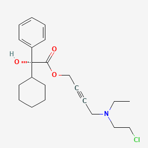 molecular formula C22H30ClNO3 B12840608 4-[2-chloroethyl(ethyl)amino]but-2-ynyl (2R)-2-cyclohexyl-2-hydroxy-2-phenylacetate 