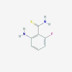 molecular formula C7H7FN2S B12840673 2-Amino-6-fluorobenzothioamide 