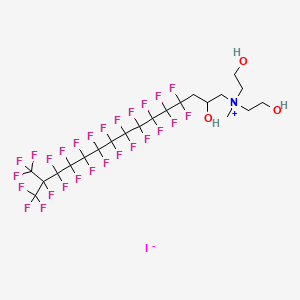 molecular formula C21H19F27INO3 B12840693 Bis(2-hydroxyethyl)methyl[4,4,5,5,6,6,7,7,8,8,9,9,10,10,11,11,12,12,13,13,14,15,15,15-tetracosafluoro-2-hydroxy-14-(trifluoromethyl)pentadecyl]ammonium iodide CAS No. 94159-76-9