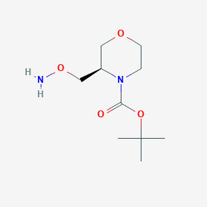 molecular formula C10H20N2O4 B12841019 tert-Butyl (3R)-3-[(aminooxy)methyl]morpholine-4-carboxylate 