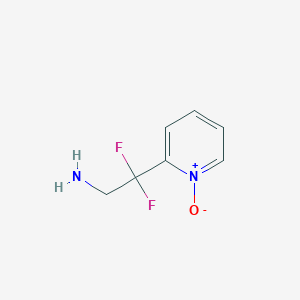molecular formula C7H8F2N2O B12841069 Beta,beta-difluoro-2-pyridineethanamin,1-oxide 