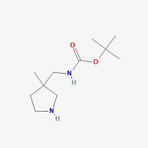 molecular formula C11H22N2O2 B1284111 tert-butyl N-[(3-methylpyrrolidin-3-yl)methyl]carbamate CAS No. 125290-87-1