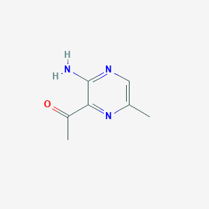 molecular formula C7H9N3O B12841181 1-(3-Amino-6-methylpyrazin-2-yl)ethanone 