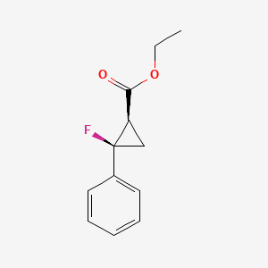 molecular formula C12H13FO2 B12841188 ethyl (1R,2R)-2-fluoro-2-phenylcyclopropane-1-carboxylate 