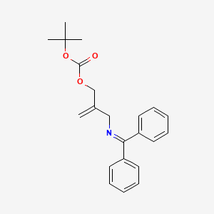 molecular formula C22H25NO3 B12841387 tert-Butyl (2-(((diphenylmethylene)amino)methyl)allyl) carbonate 
