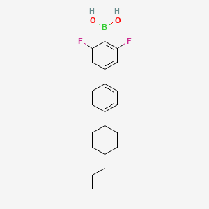 molecular formula C21H25BF2O2 B12841402 B-[3,5-Difluoro-4'-(trans-4-propylcyclohexyl)[1,1'-biphenyl]-4-yl]boronic acid 