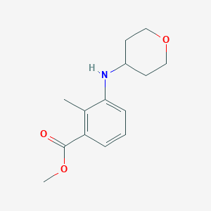 molecular formula C14H19NO3 B12841638 Methyl 2-methyl-3-((tetrahydro-2H-pyran-4-yl)amino)benzoate 
