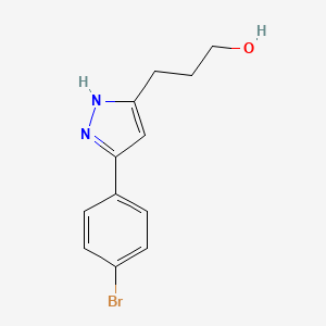 molecular formula C12H13BrN2O B1284165 3-(3-(4-Bromophenyl)-1H-pyrazol-5-yl)propan-1-ol CAS No. 125161-02-6