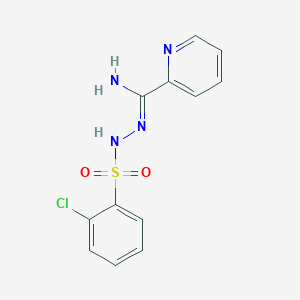 molecular formula C12H11ClN4O2S B12841834 N'-[(2-chlorophenyl)sulfonyl]pyridine-2-carboximidohydrazide 