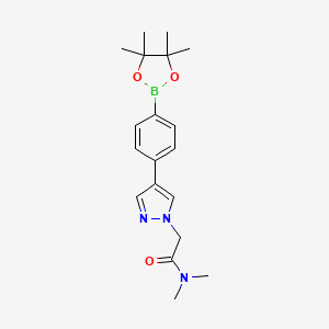 molecular formula C19H26BN3O3 B12841883 N,N-Dimethyl-2-(4-(4-(4,4,5,5-tetramethyl-1,3,2-dioxaborolan-2-yl)phenyl)-1H-pyrazol-1-yl)acetamide 