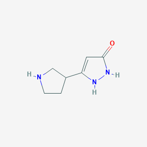 molecular formula C7H11N3O B12842033 5-(Pyrrolidin-3-yl)-1,2-dihydro-3H-pyrazol-3-one 