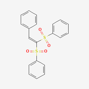 molecular formula C20H16O4S2 B12842052 Benzene, 1,1'-[(phenylethenylidene)bis(sulfonyl)]bis- CAS No. 39082-44-5