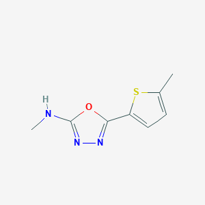 molecular formula C8H9N3OS B12842235 Methyl-[5-(5-methylthiophen-2-yl)-[1,3,4]oxadiazol-yl]-amine 