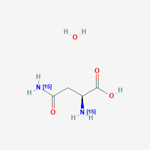 (2S)-2,4-Bis(15N)(azanyl)-4-oxobutanoic acid;hydrate