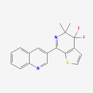 molecular formula C18H14F2N2S B12842271 4,4-Difluoro-5,5-dimethyl-7-(quinolin-3-yl)-4,5-dihydrothieno[2,3-c]pyridine 