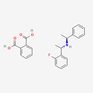 molecular formula C24H24FNO4 B12842465 (1S)-N-[(1S)-1-(2-fluorophenyl)ethyl]-1-phenylethanamine;phthalic acid 